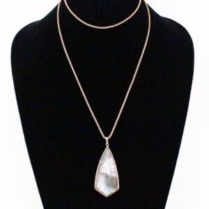 Kendra Scott Mother of Pearl 34" necklace 14K Gold Plate over Brass NWOT